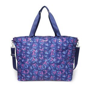 Extra Large Carryall Tote - Navy Garden